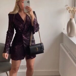 Zara Sequin dress wrap in Purple XS